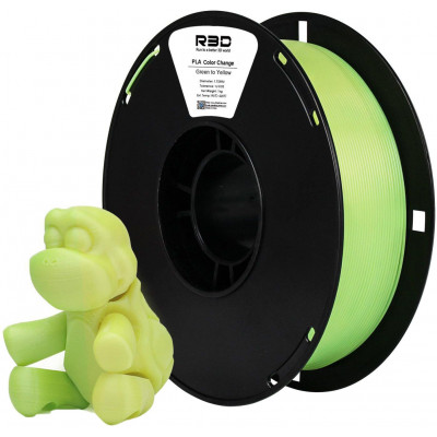 PLA Color change пластик R3D 1,75 мм зеленый/желтый 1 кг